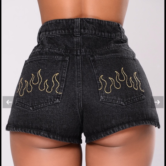Fashion Nova Pants - Fashion Nova On Fire Denim Shorts